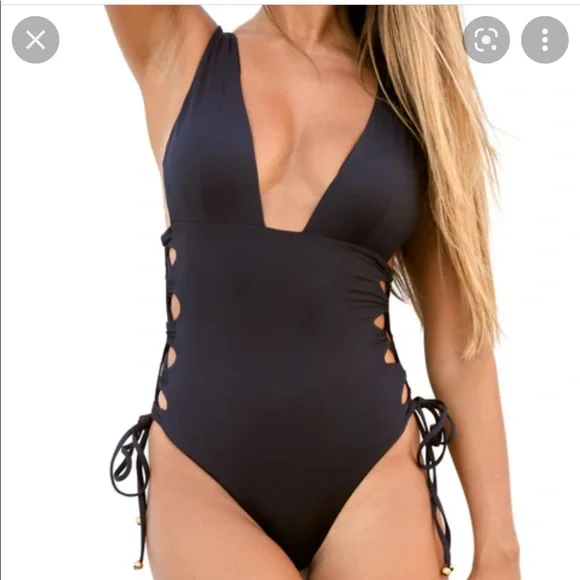 Kaari Swim black one piece swimsuit. Size large - Picture 1 of 6